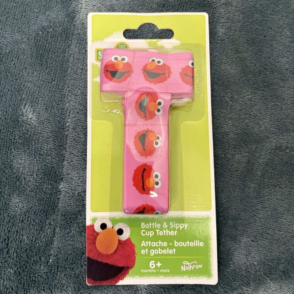 Petite Creations No Throw Bottle And Sippy Cup Tether Elmo Pink